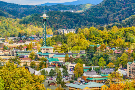 aerial view of Gatlinburg