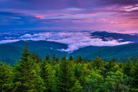smoky mountains sunset