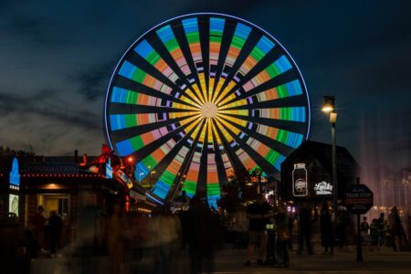 great smoky mountain wheel at the island in Pigeon forge